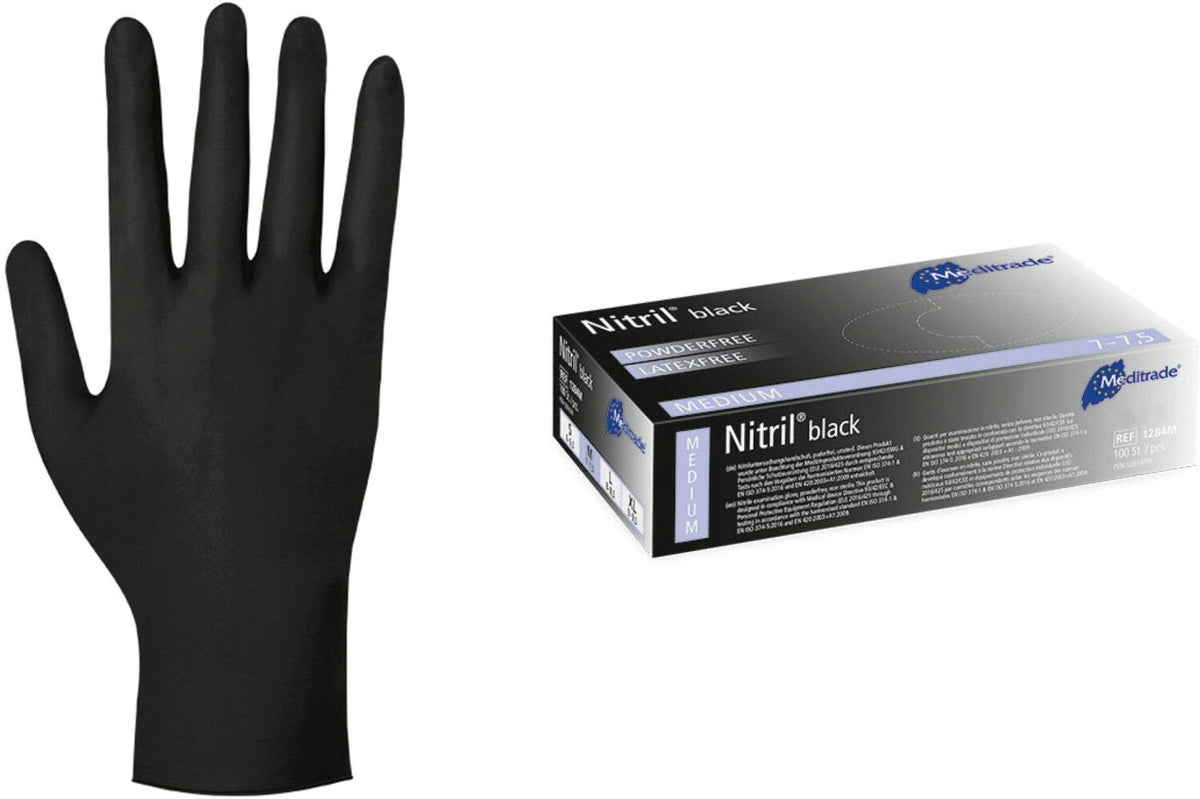 MP Nitrilhandschuhe schwarz / black Größe / size L (100 St. / pcs. - Pack.)
