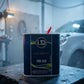 Lack Depot LD Express Härter UHS standard 2.5L metal container for automotive clear coat in a workshop setting
